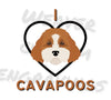 "I Love Cavapoos digital design with adorable dog illustration"