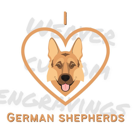 "I Love German Shepherds digital design with adorable breed illustration"