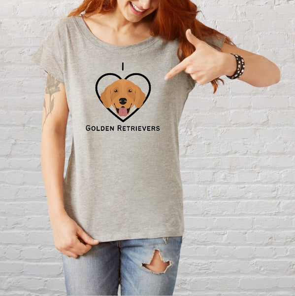 Joyful Golden Retriever design for personalized t-shirts and accessories