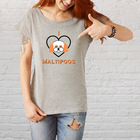 Creative "Pawsome Maltipoo Love" graphic for customizing pet-friendly merchandise.