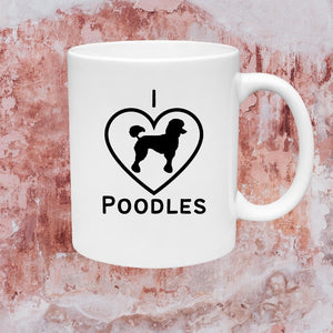 Elegant poodle love digital art file for crafting and custom apparel.