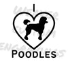 "I Love Poodles" digital design SVG/PNG/PDF for poodle-themed projects.