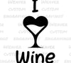 "I Love Wine" elegant graphic design for wine enthusiasts' creative projects.