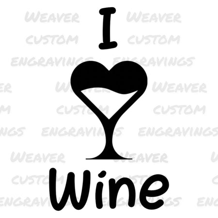 "I Love Wine" elegant graphic design for wine enthusiasts' creative projects.