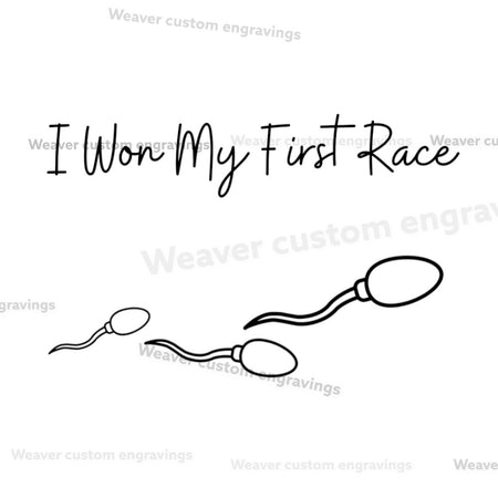 "Humorous sperm graphic celebrating life's beginning"