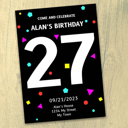 Editable bold birthday invitation template ready for download