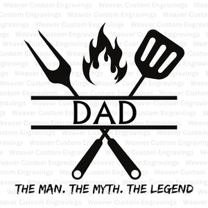 Dad: The Man, The Myth, The Legend BBQ Tools SVG