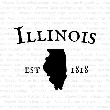 'Celebrate Illinois heritage' with digital silhouette and establishment year design.