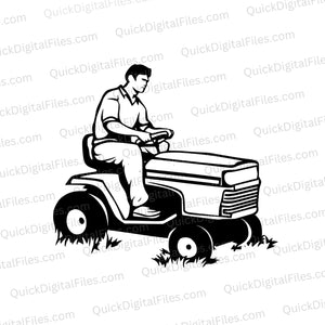 Lawn Tractor Silhouette SVG
