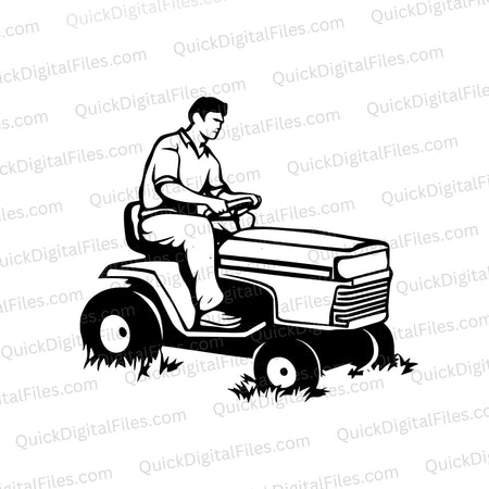 Lawn Tractor Silhouette SVG
