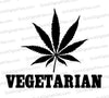 "Vegetarian" cannabis leaf black and white SVG for lifestyle expression.