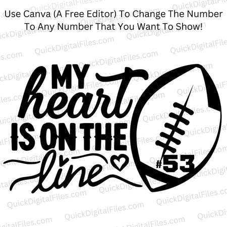 Customizable Black Football Design for Light Shirts PNG
