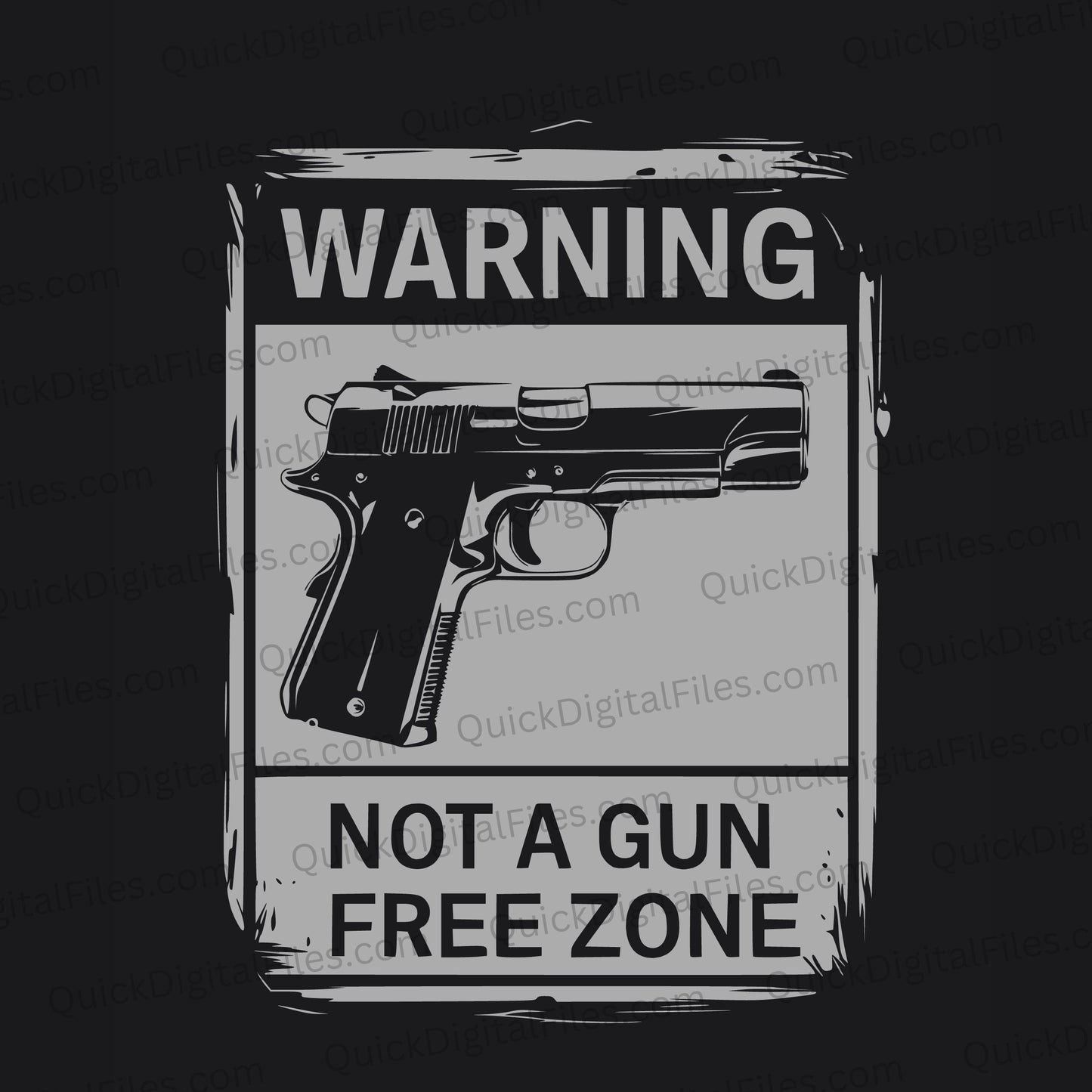 "SVG firearm warning sign indicating presence of guns."