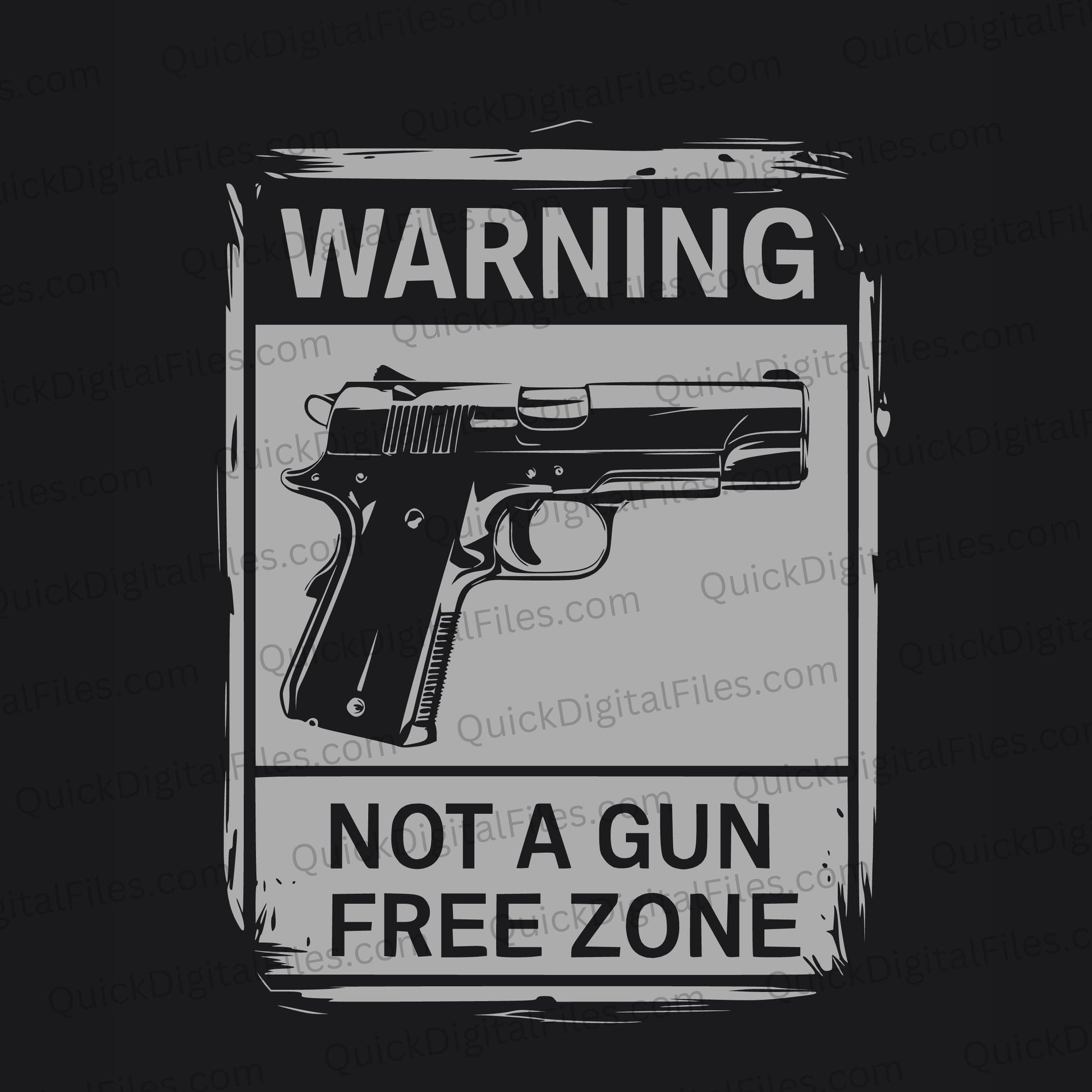 "SVG firearm warning sign indicating presence of guns."