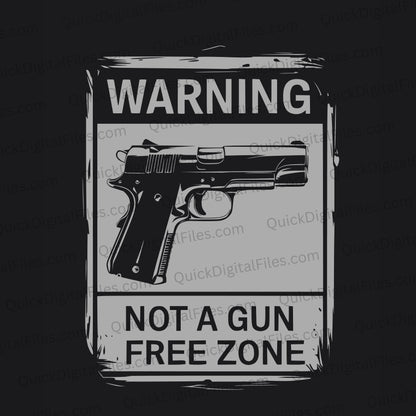 "SVG firearm warning sign indicating presence of guns."