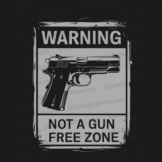 "SVG firearm warning sign indicating presence of guns."