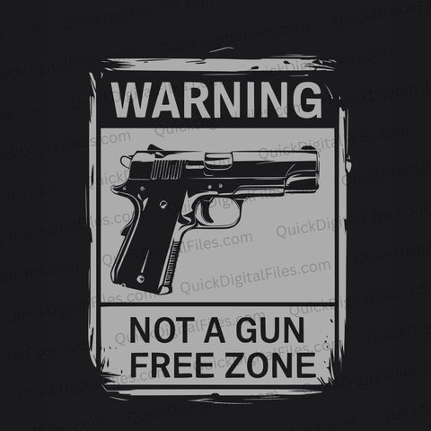 "SVG firearm warning sign indicating presence of guns."