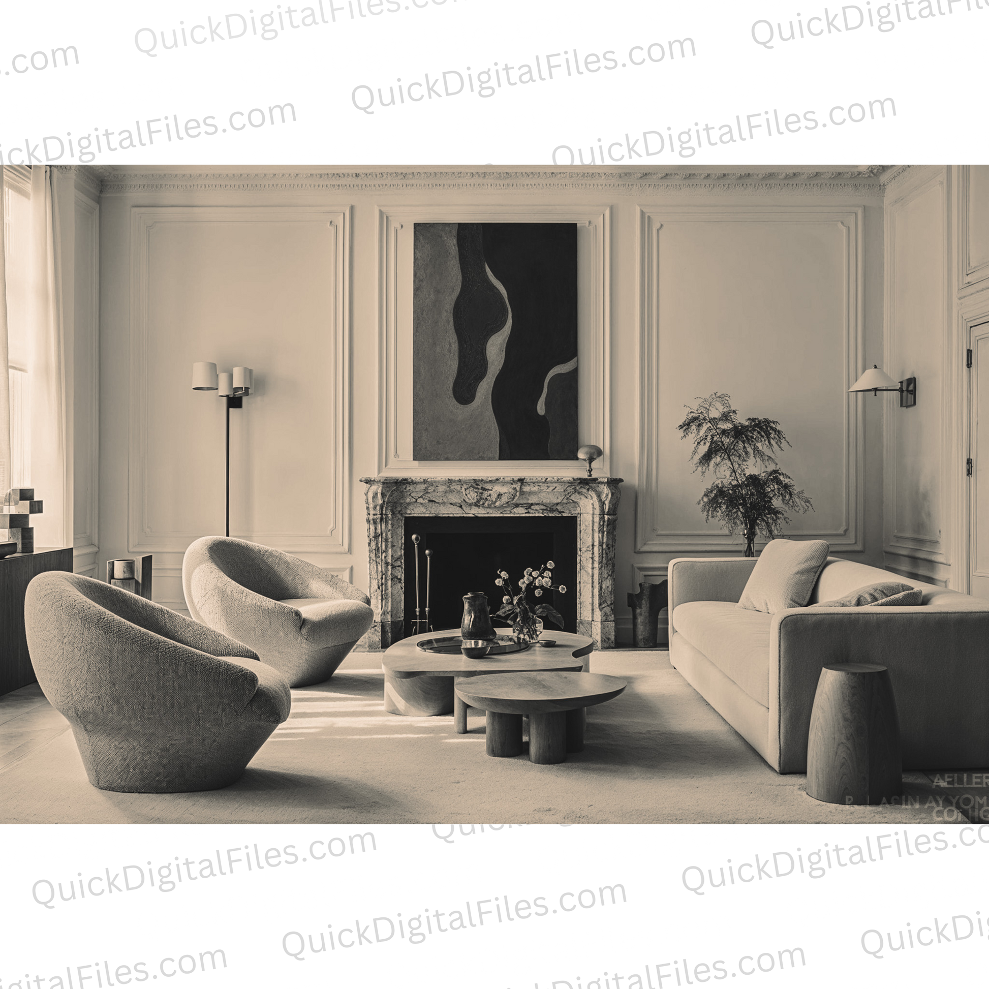 "Interior Magic Black and White Lightroom Preset LRTEMPLATE and XMP file