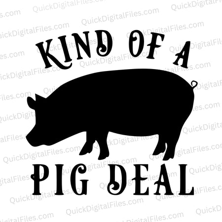 "Pig silhouette with pun digital art download"