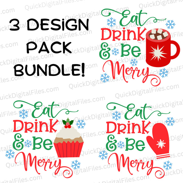 Eat, Drink & Be Merry: DXF SVG PNG