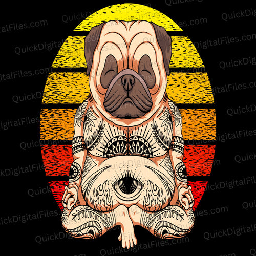 Cute Colorful Dog Yoga: PNG