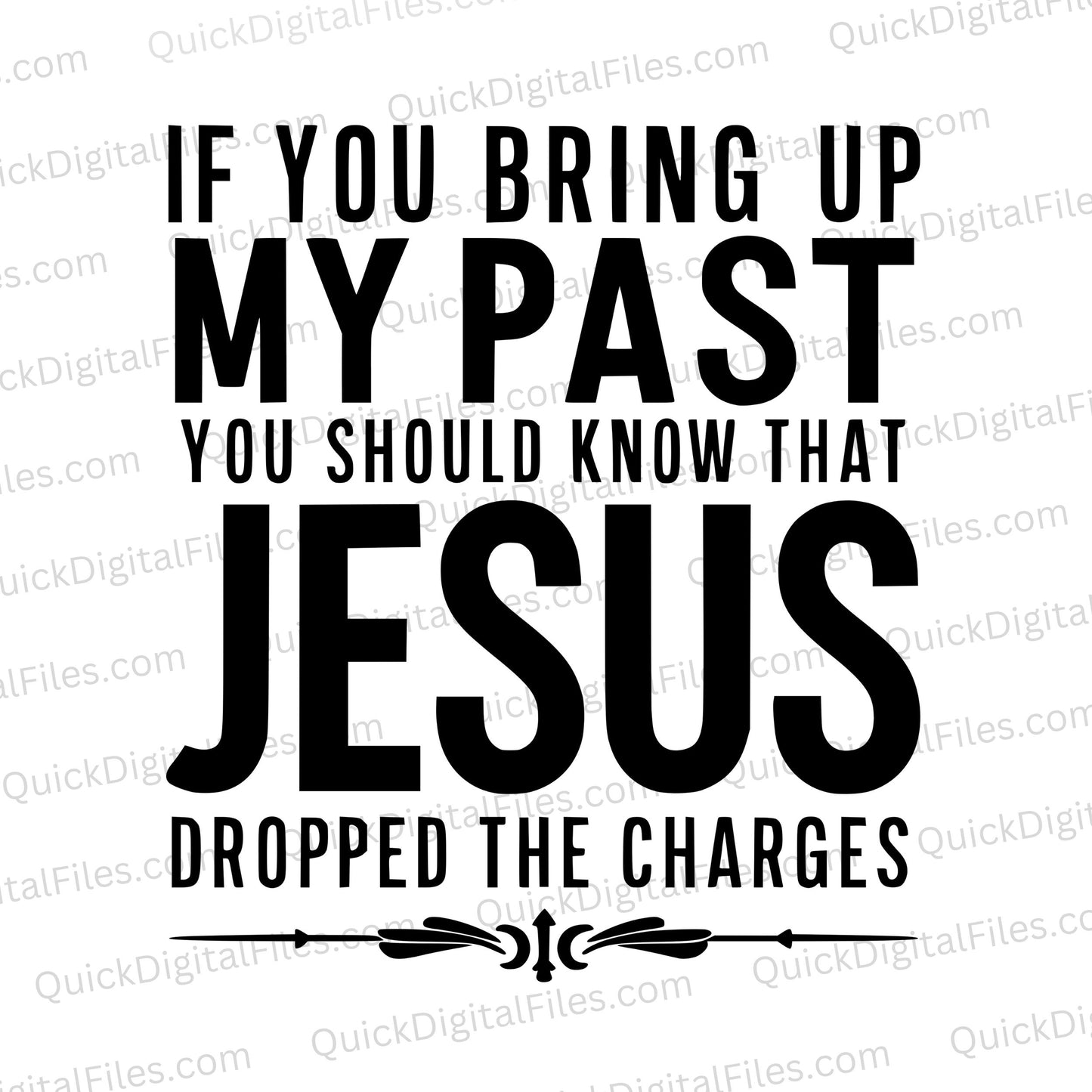 "Christian Faith Graphic Jesus Dropped The Charges in Bold Typography"