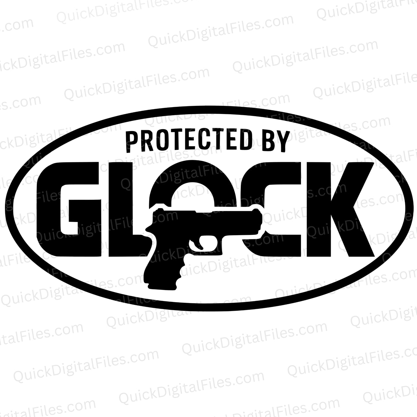 Glock Logo SVG | Protected by Glock Oval Gun Badge Design