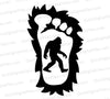 "Bigfoot footprint SVG with Sasquatch silhouette for cryptid enthusiasts."