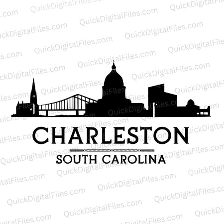 Charleston South Carolina cityscape illustration PNG
