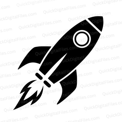 Rocket Ship Silhouette SVG | Spacecraft Clip Art for Cricut & Sublimation