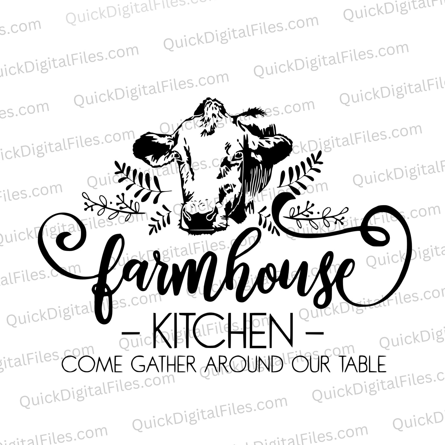 Farmhouse Kitchen SVG - Rustic "Gather Around Our Table" Design