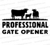 "Professional Gate Opener Cow Humor Graphic SVG, PNG, JPEG, PDF"