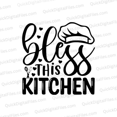 Black and white kitchen blessing SVG design download