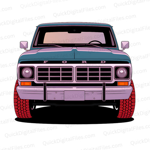 Vintage Ford Truck: PNG JPEG PDF