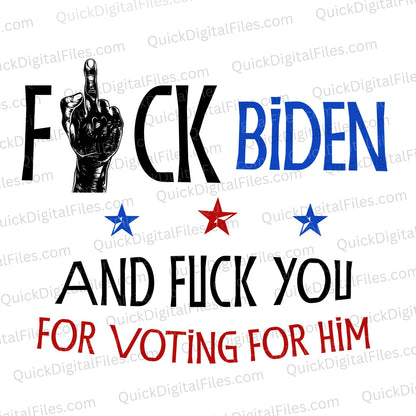 Anti-Biden Middle Finger Graphic SVG
