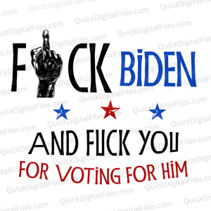 Anti-Biden Middle Finger Graphic SVG
