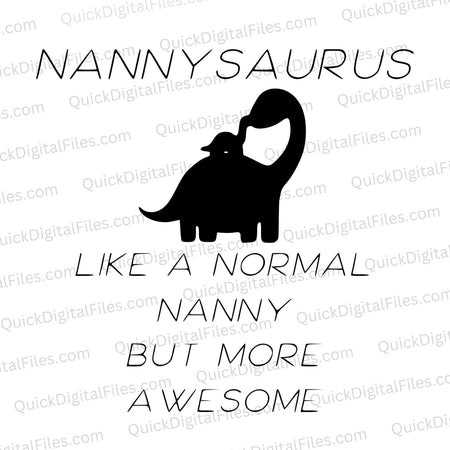 Nannysaurus Dinosaur Silhouette SVG
