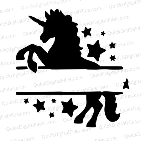 Customizable black unicorn silhouette template in SVG format.