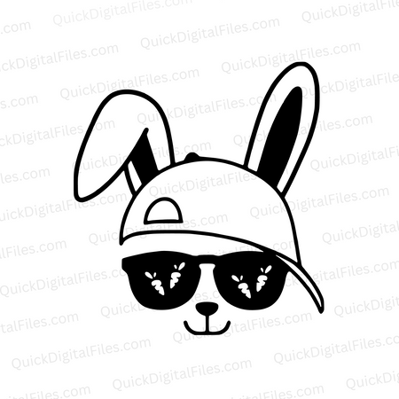 Trendy bunny sunglasses SVG for DIY apparel and accessories