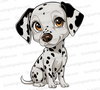 "Charming Chibi Dalmatian Anime Style Pop Art Illustration PNG, JPEG, PDF" fireman dog