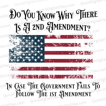 Digital download of distressed American flag with Second Amendment query in SVG, PNG, JPEG.