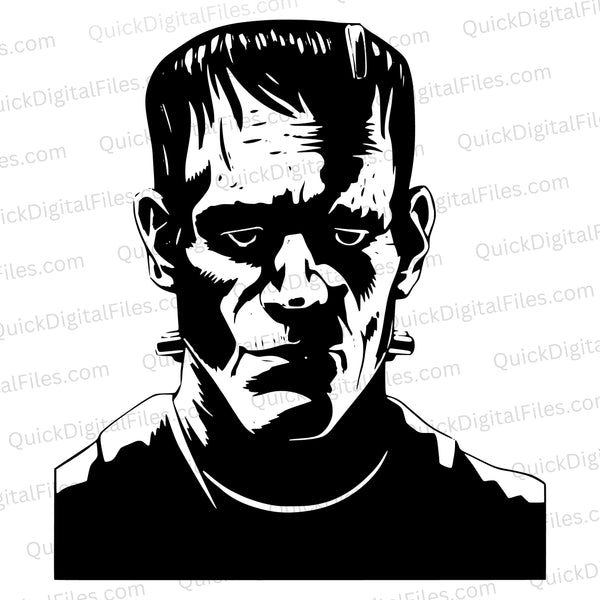 Frankenstein face SVG for Halloween crafting