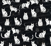 "Black and White Silhouette Cat Pattern PNG"