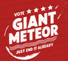 "VOTE GIANT METEOR Red Background SVG"