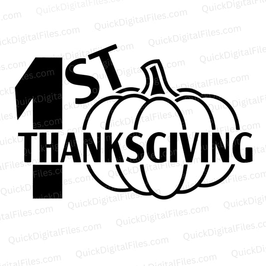 First Thanksgiving SVG | Minimalist Pumpkin Holiday Design