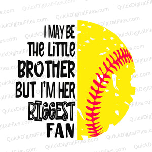 Softball fan SVG design for little brothers