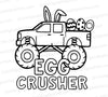 "Egg Crusher" monster truck with bunny ears Easter SVG