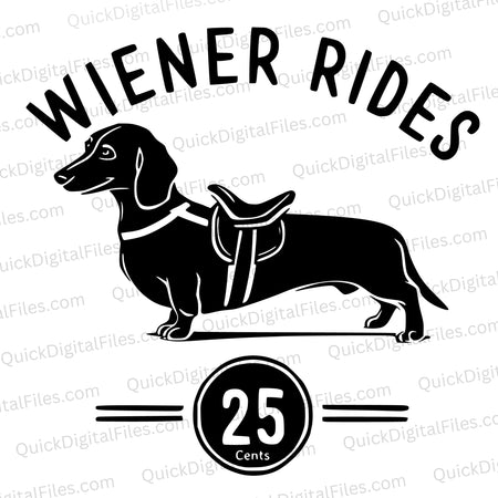 Playful dachshund illustration with humorous text