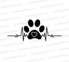 "Heartbeat to paw print SVG for pet lovers DIY projects"