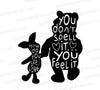 Winnie the Pooh and Piglet silhouette SVG saying about love